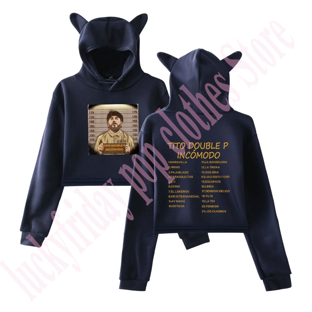 Felpe con cappuccio ritagliate Tito Double P Cat Incomodo Album Merch Maniche lunghe unisex Dolce streetwear11