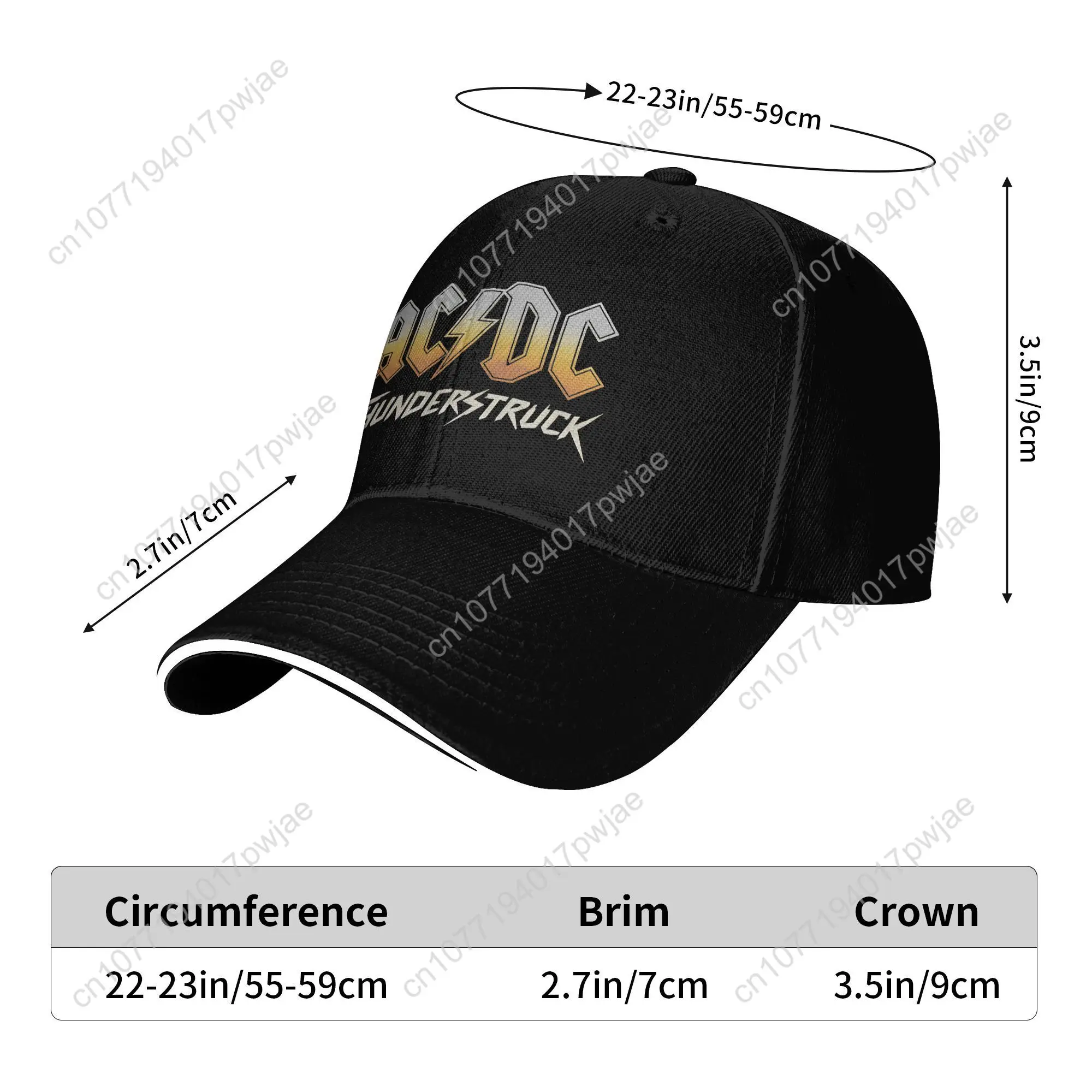 Lente Casual Baseball Cap THUNDERSTRUCK AC-DC Tennis Skate Trucker Hoed Voor Unisex Mannen Hoge Kwaliteit Rock Band y2k Baseball Caps