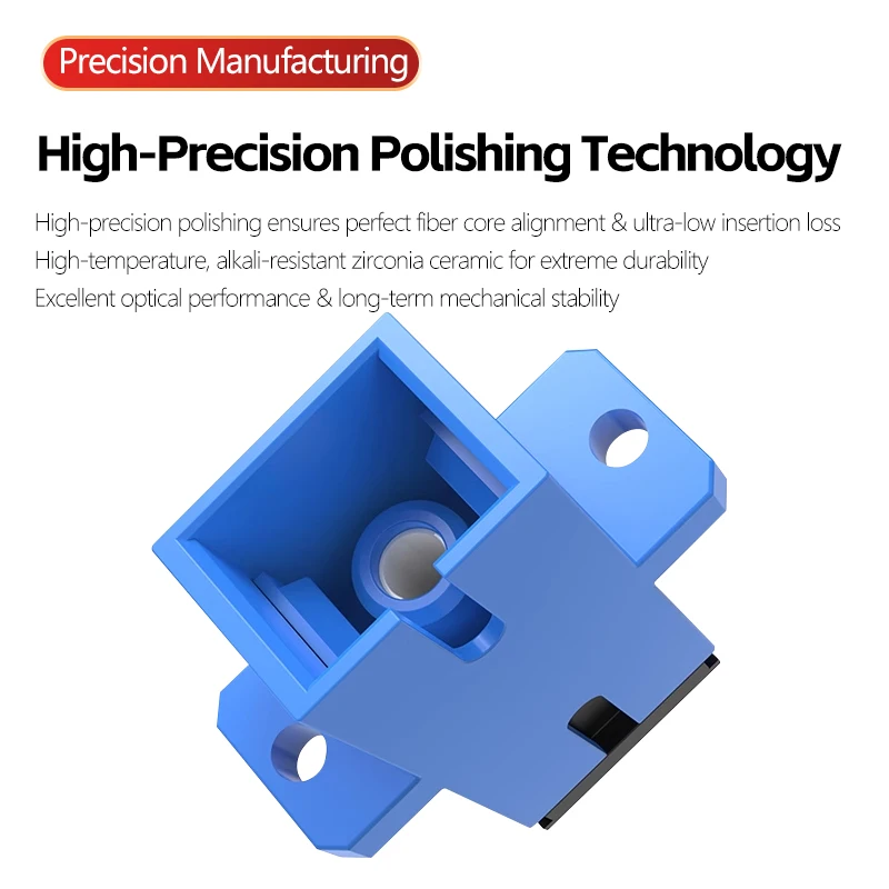 SC Fiber Optic Adapter Coupler Single Mode SC to SC Fiber Connector Adapter Flange for Optical Fiber Patch Cord Terminal Box