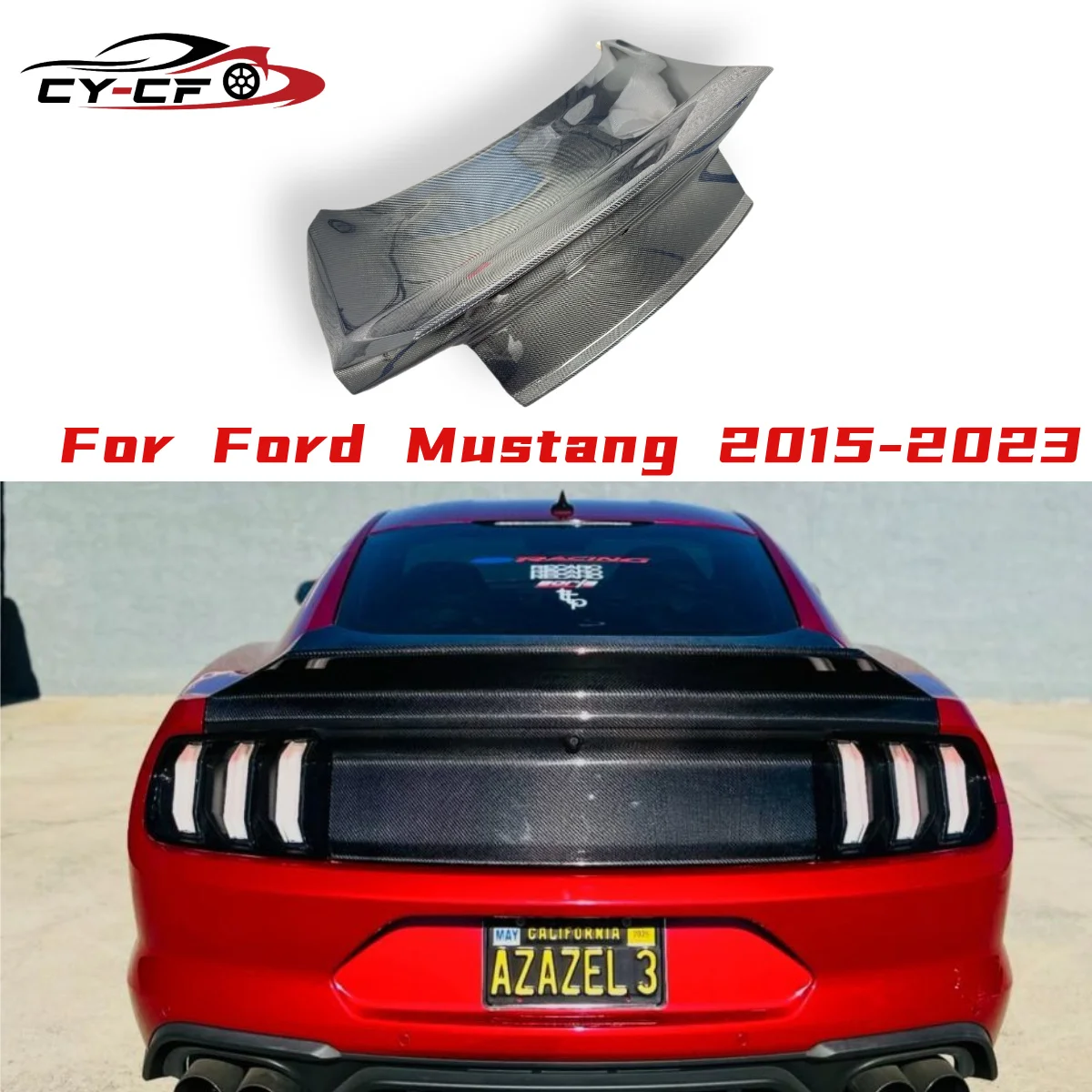 

Carbon Fiber Tailgate Body Kits For Ford Mustang 2015-2023 A Style FRP Rear Trunk Boot Cover Car Styling Accessories Decoration