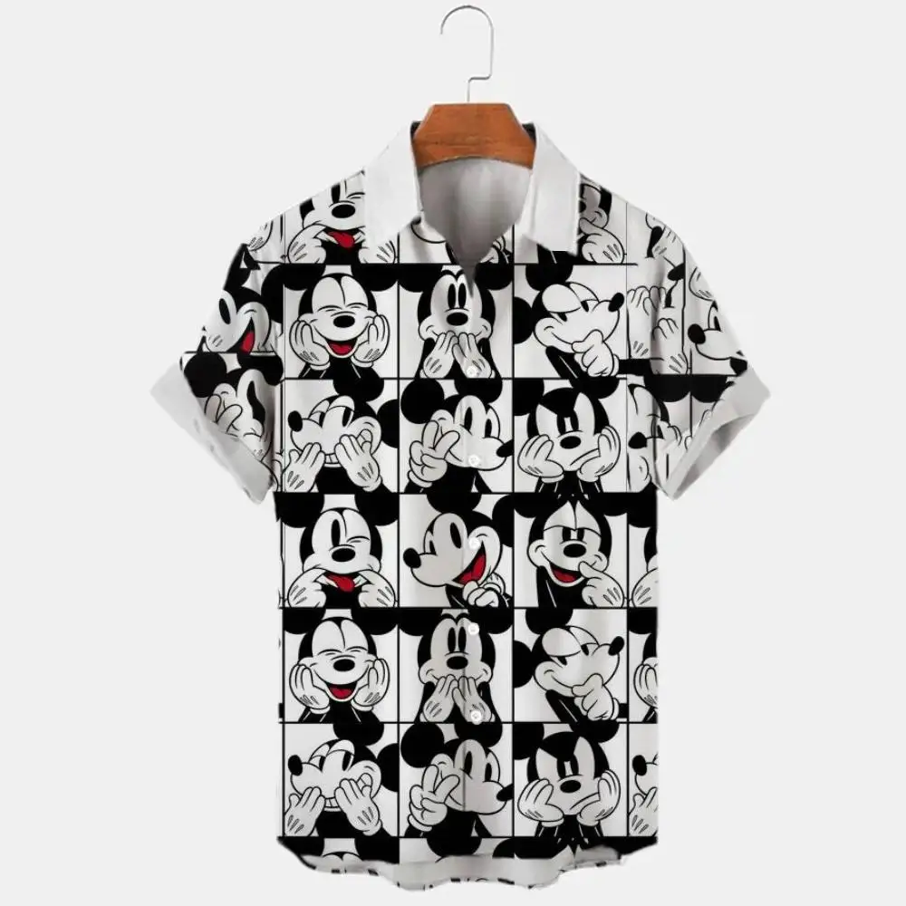 New 3d Printed Disney Donald Duck Mickey Mouse Men\'s Shirt Summer Fashion Street Trend Retro Boutique Unisex Top 2024