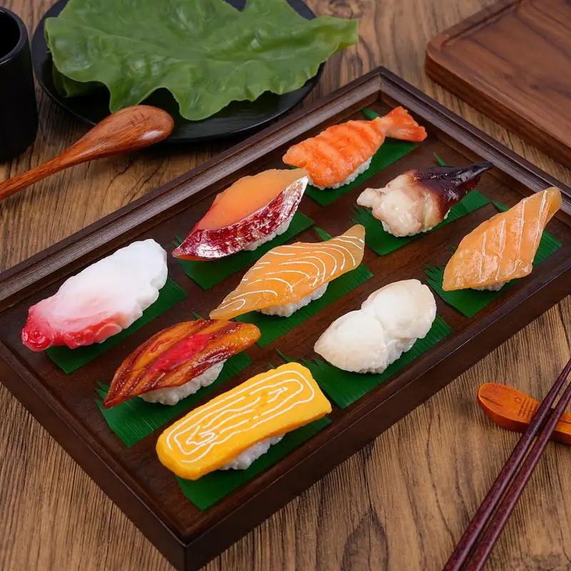 Simulación de Comida Artificial: Sushi Occidental, Oshizushi, Chirashi, Temaki, Gunkan Maki, Nigiri, Arroz, Sashimi, Modelo de Sushi (8 piezas/lote)