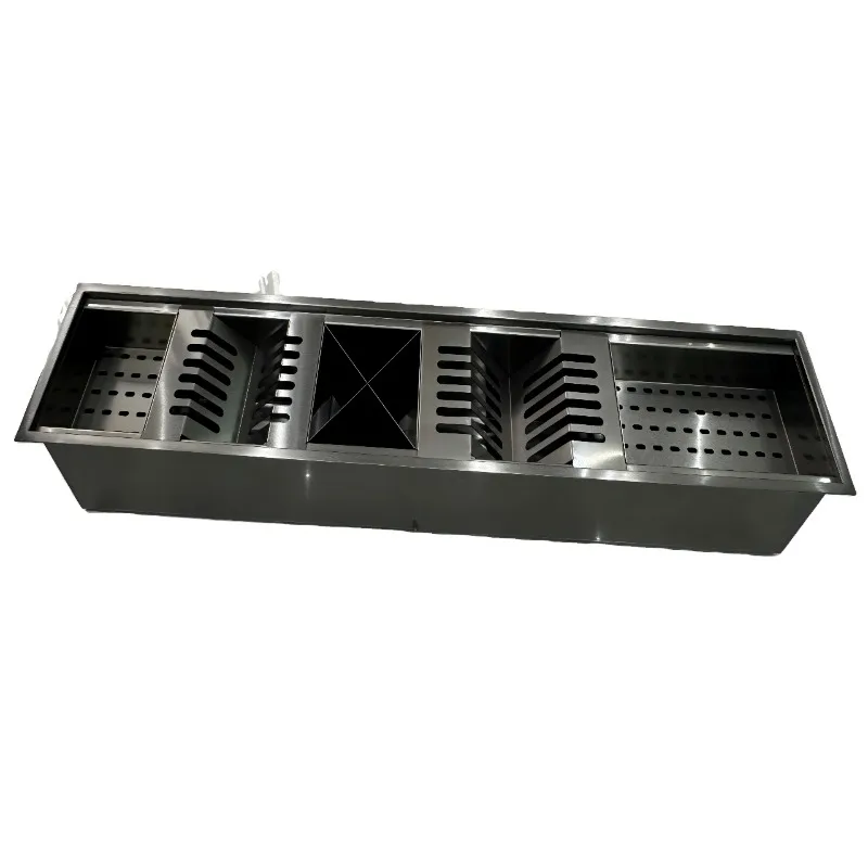 Hot Sale New Design Single Bowl Rectangular Dish Rack Handmade Stainless Steel Home Kitchen Counter Installation One Hole