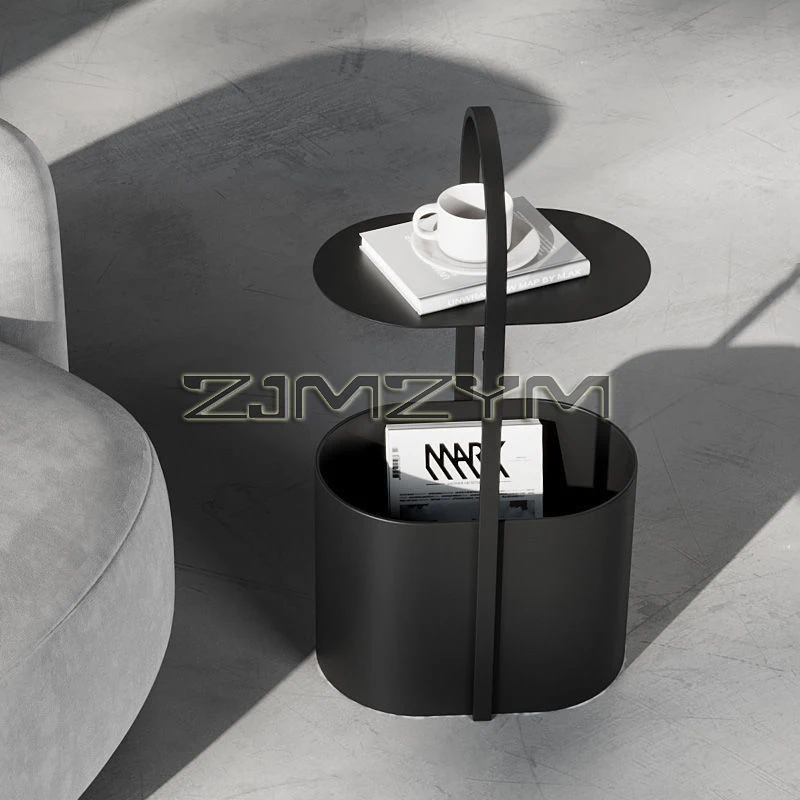 

Creative Side Table White Sofa Side Tables Simple Wrought Iron Coffee Table Shelf Personality Corner Table Living Room Furniture