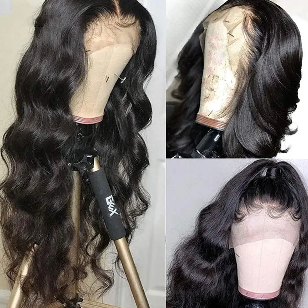 Black Body Wave Brazilian Human Hair Wigs Pre Plucked Hairline Hd Transparent Lace Front Wig 13x4 13X6 HD Lace Frontal Wig