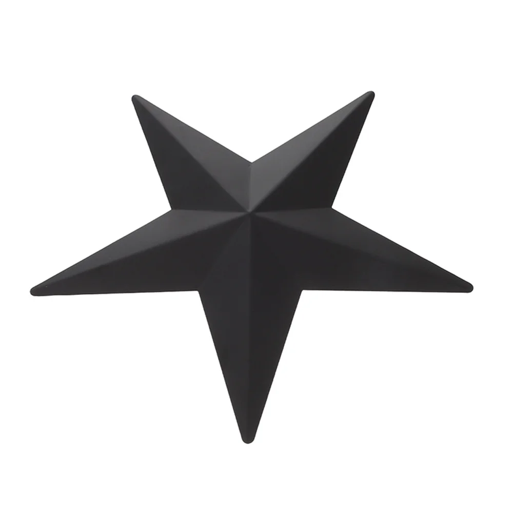 

European Vintage Iron 3D Black Metal Wall Star Hanging Ornament Rustic Farmhouse Bar Cafe Office Decor Galvanized Star Decor