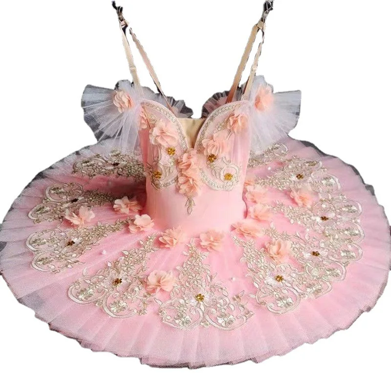 2024 New Ballet Tutu Swan Lake Pancake Tutu Dress Girl Child Ballerina Stage Performance Ballet Dance Costume For Kid Adult