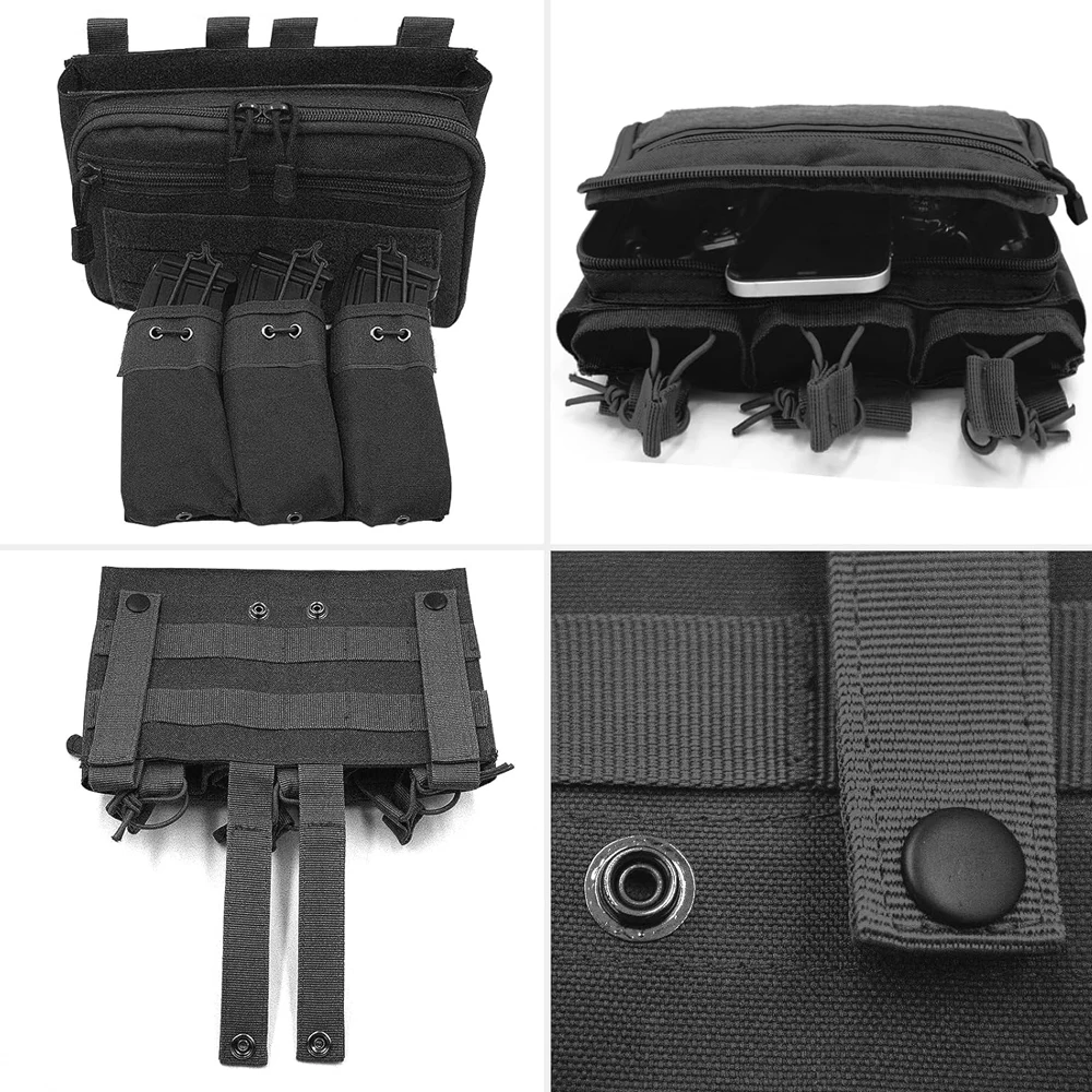 Molle Magazine Pouch Triple Mag Bag Rifle Mag Admin Pouch EDC Bag Universal Cartridge Holder Hunting Bag for M4 M14 M16 AK AR view 5