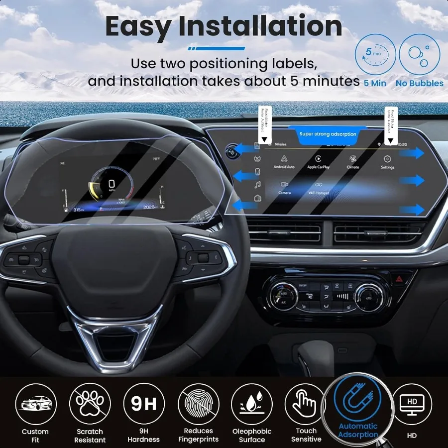 2 حزمة 2024 2025 Trax واقي للشاشة من الزجاج المقسى لـ 2025 2024 Chevy Trax LT 2RS ACTIV واقي للشاشة 2024 2025 Trax Acco #6