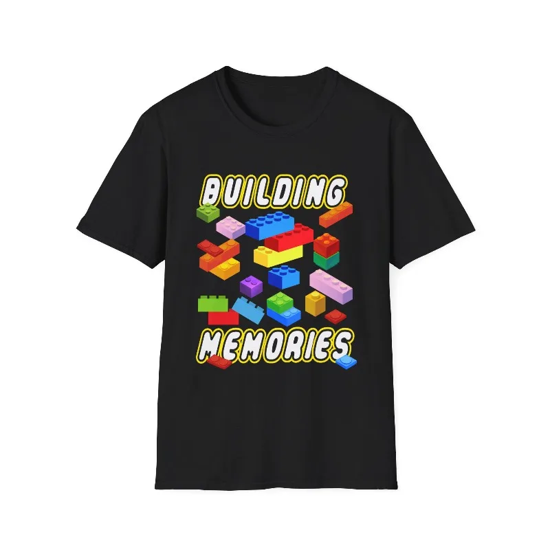 Building Memories Unisex T-Shirt Fun Bricks Graphic Tee Perfect Gift for Kids & Adults Building Bricks Family Matching