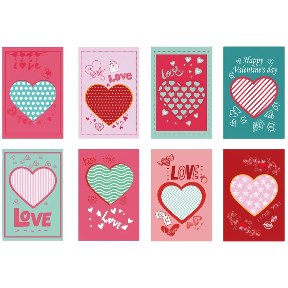 40 Sheets Heart Greeting Cards Valentine Printing Paper Eco-Friendly Love Wishes Romantic Holiday Blessing Party Invitation