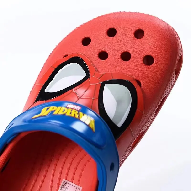 Original Crocs x Spiderman Kawaii Cartoon Cute Girls Boys Sandals Children Slippers Hole Shoes Non-Slip Beach Home Shoes Gift