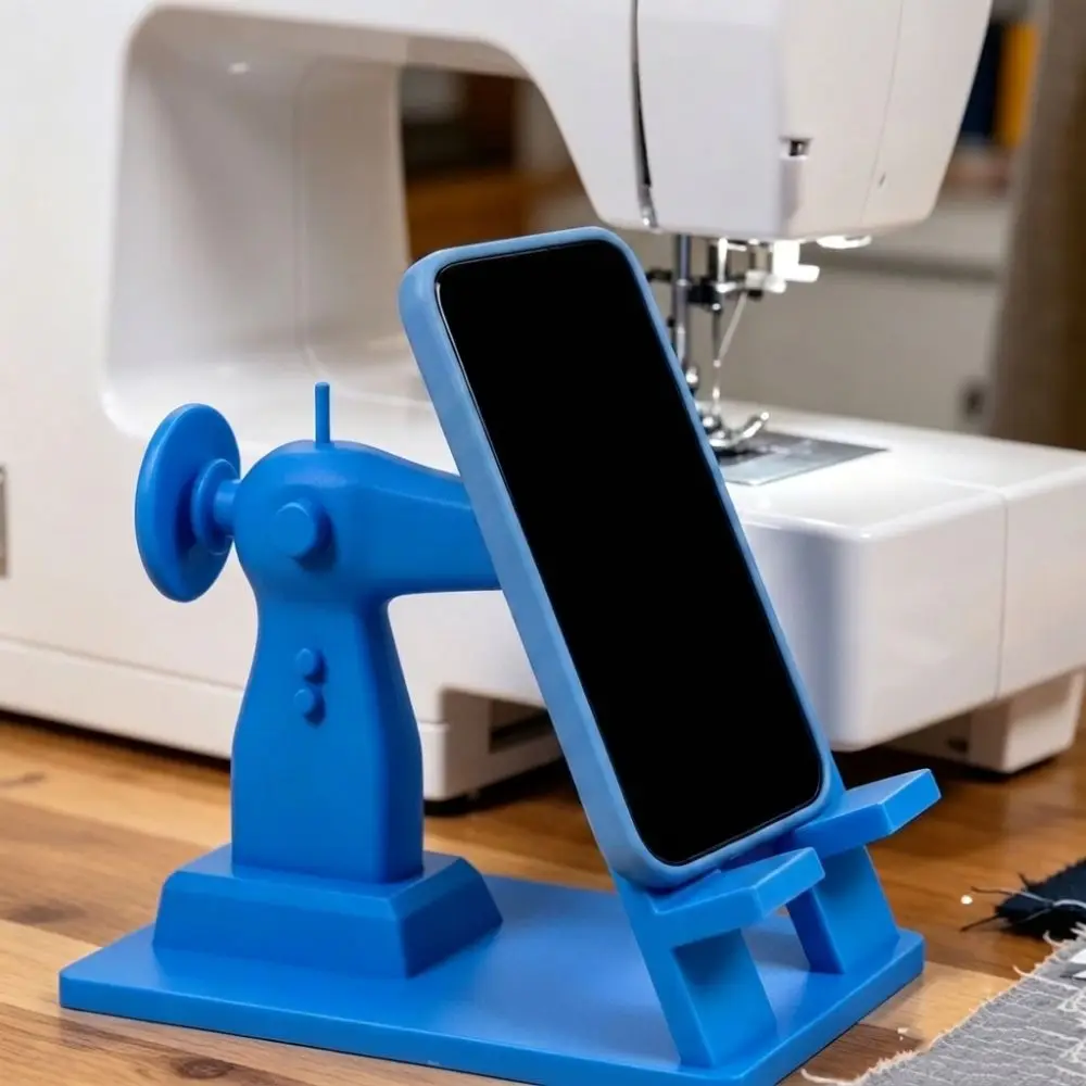 3D Printed Sewing Machine Phone Stand Hands-free Viewing Vintage Desk Decor Phone Holder Novelty Anti-slip Phone Holder Figurine