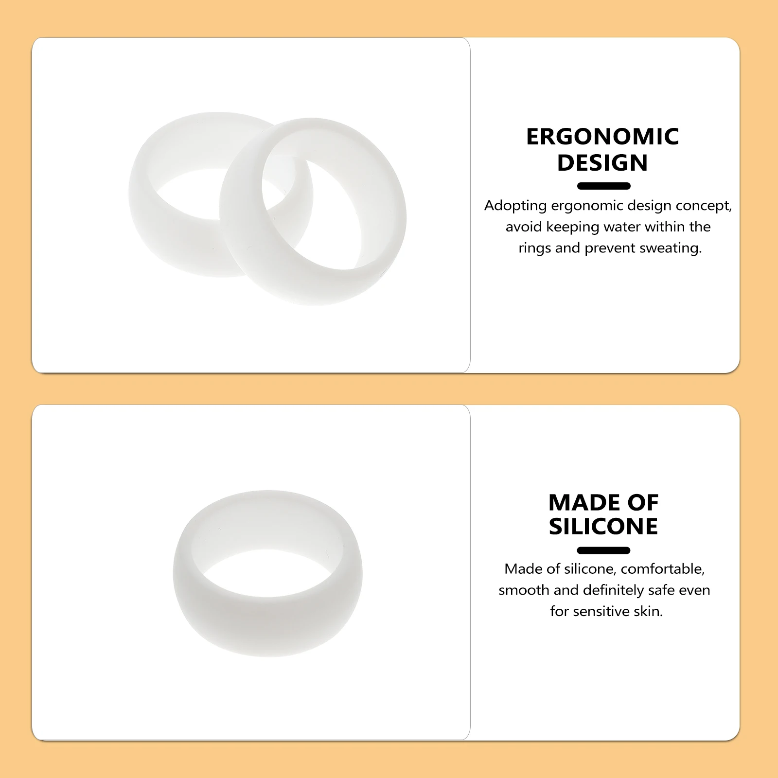 

8 Pcs Silicone Rings Sports Fitness Decorative Anti Sweat Breathable Ring Sensitive Skin Health Care