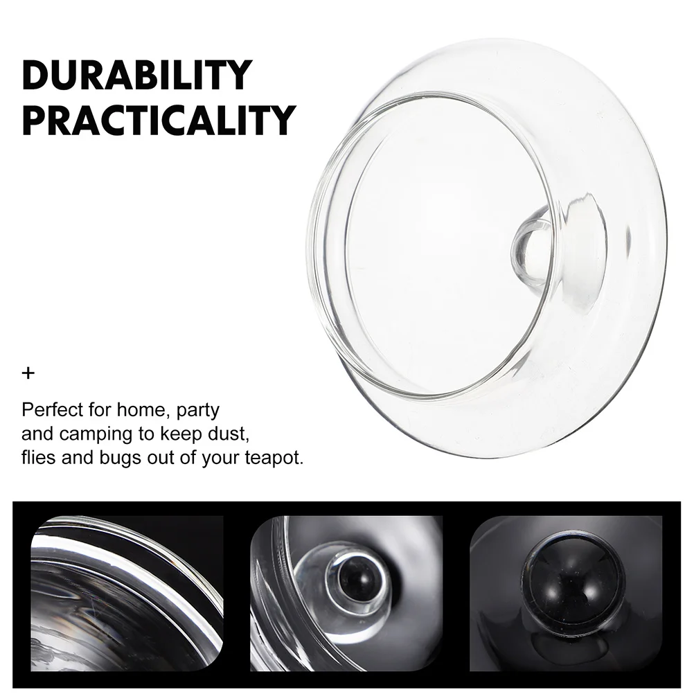 

3Pcs Glass Teapot Lids Smooth Edges Delicate Texture Perfect for Flower Teapot Covers Accessories Tea Pot Lids