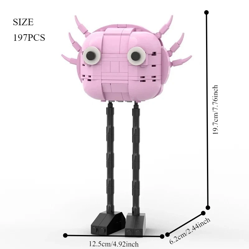 

197Pcs Pink Monster Building Block Figure, Adult Cute Style Display Model for Teens, Educational Holiday Gift