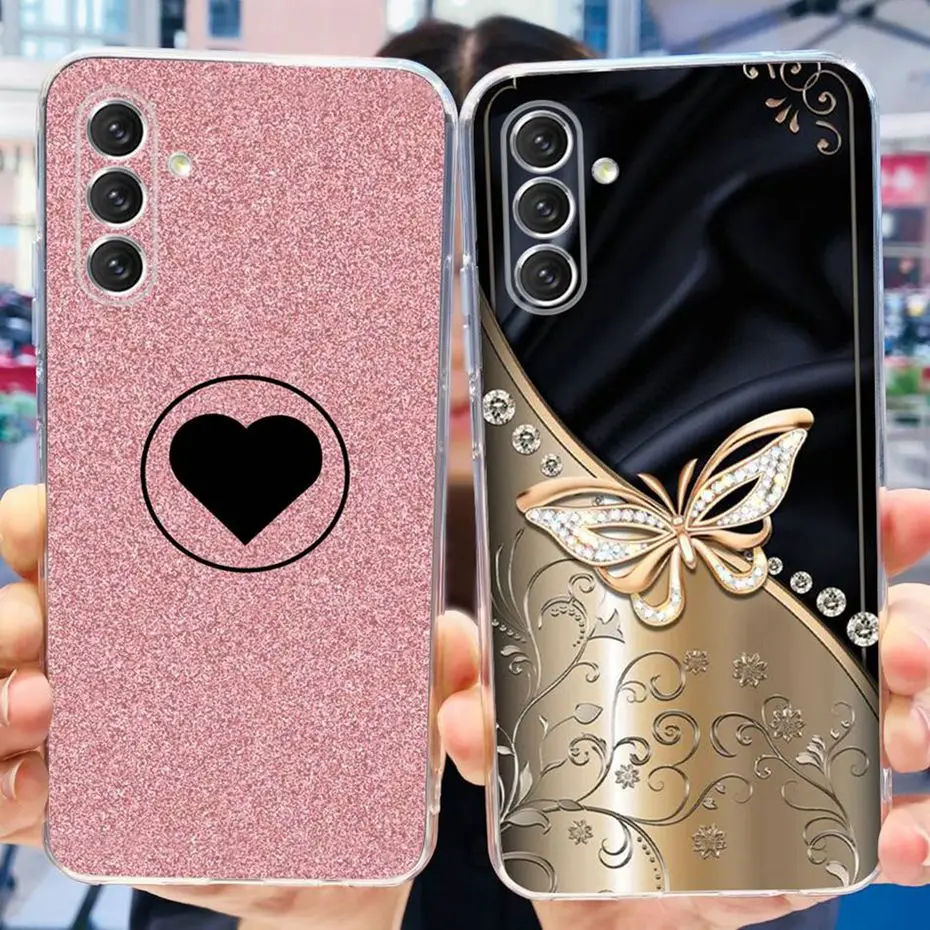 For Samsung Galaxy A14 Cute Flower Cat Pattern Phone Case For SamsungA14 A 14 4G 5G SM-A145F A146B Soft Silicone TPU Back Cover