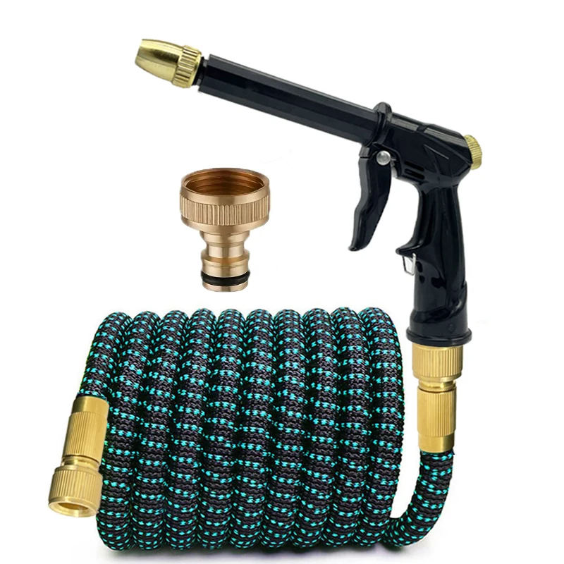 

Heavy-Duty Expandable Garden Hose Rubber Material Retractable No-Kink Leak-Proof Lightweight Design Yard Irrigation System Fits