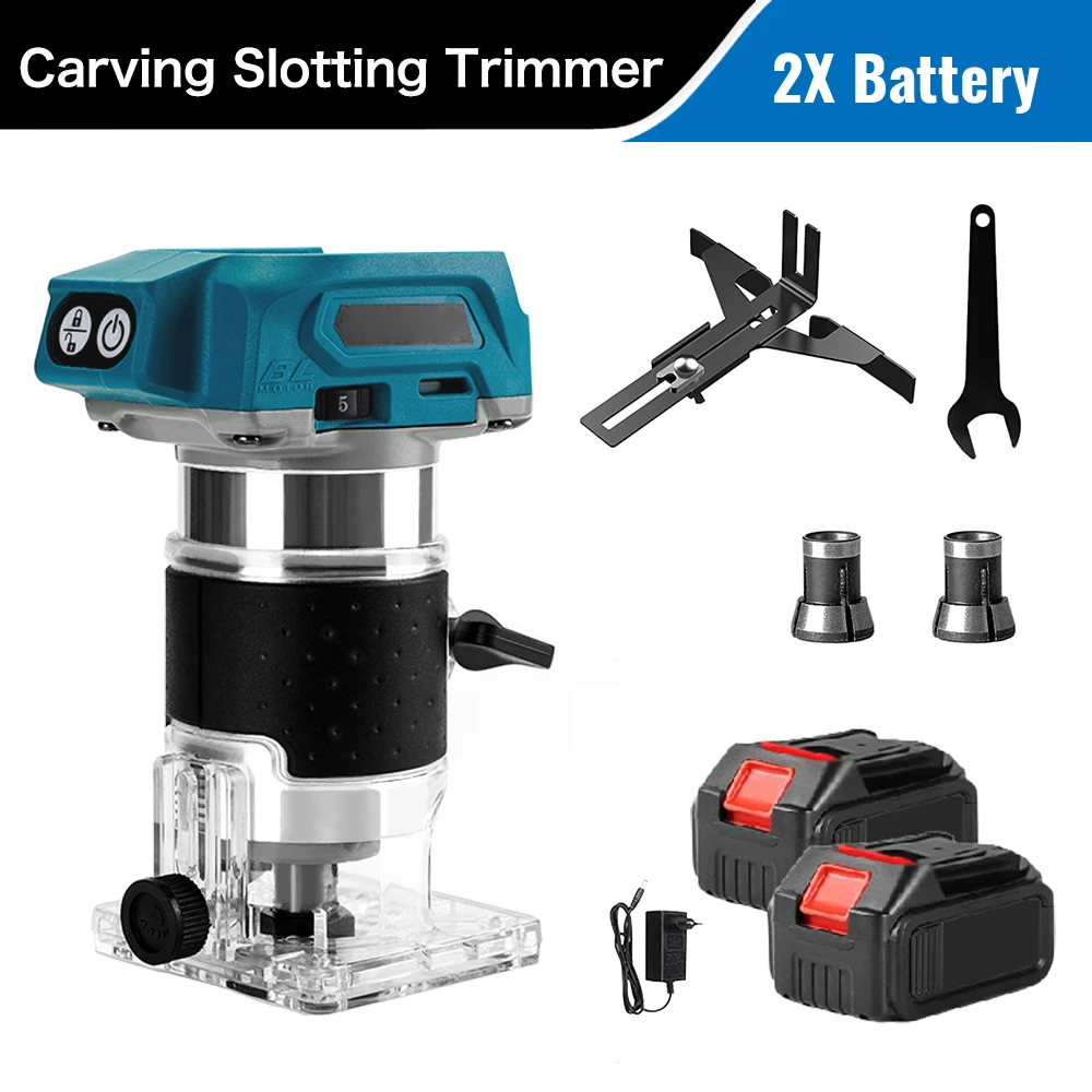 Borstelloze Hout Router Hout Trimmer Machine Elektrische Hand Trimmer Timmerwerk Tool Houtbewerking Trimmen voor Makita 18V Batterij - afbeelding 1