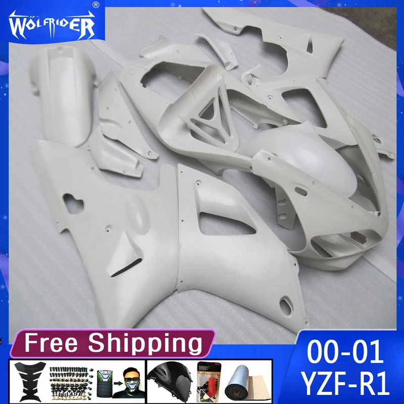 Motorcycle ABS plastic fairings for YZFR1 2000 2001 YZF-R1 2000 2001 Motorbike all white fairing Manufacturer Customize cover