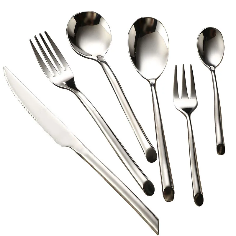 Slanted Tail Stainless Steel Knife Fork spoon-Perfect for Western Steak & Dessert Dinners