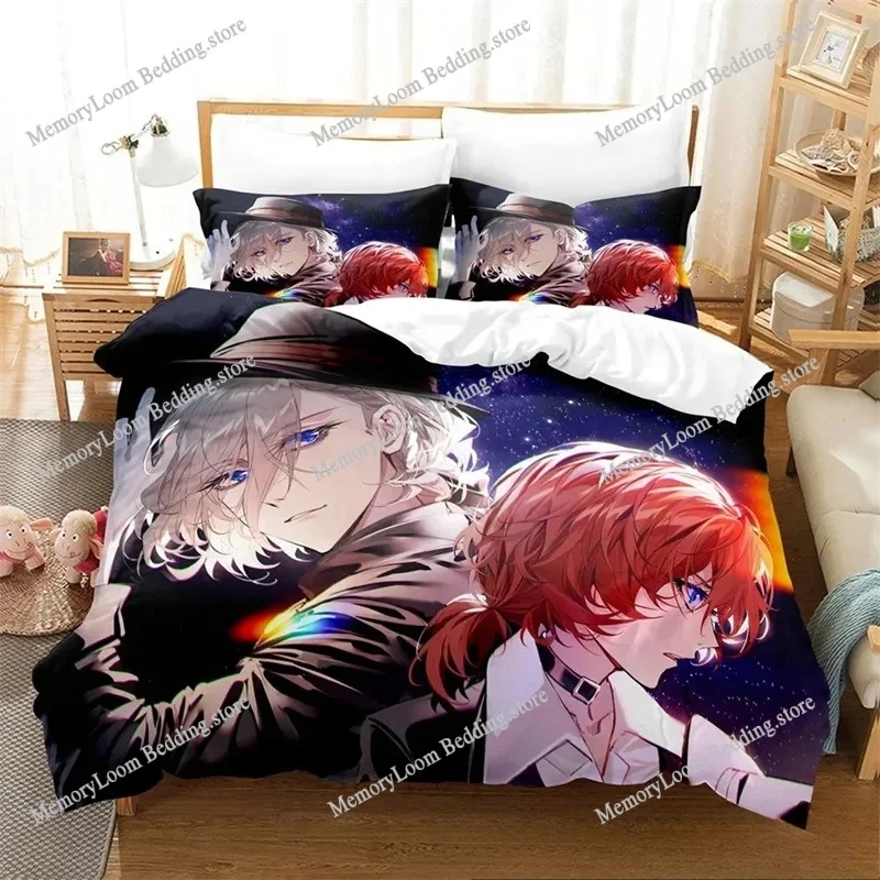 Home Textile Cartoons Bungo Stray Dogs Cover Duvet Cover Pillow Case Boy Girl Polyester Bedding Set King Queen Twin Size