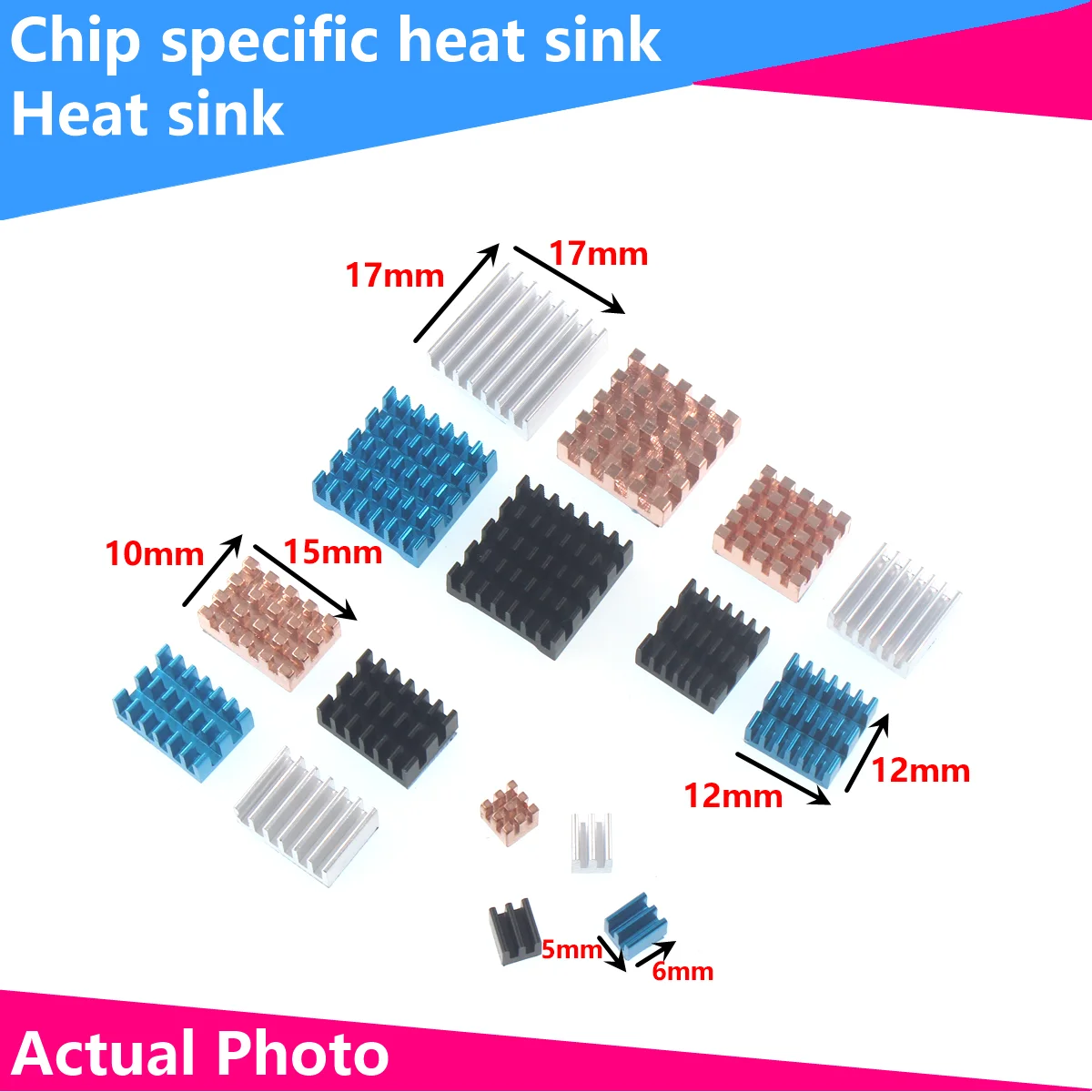 1set 4pcs Heat sink chip dedicated heat sink Electronic Heat sink 5B copper-aluminum heat sink set Motherboard cooling pcb heat