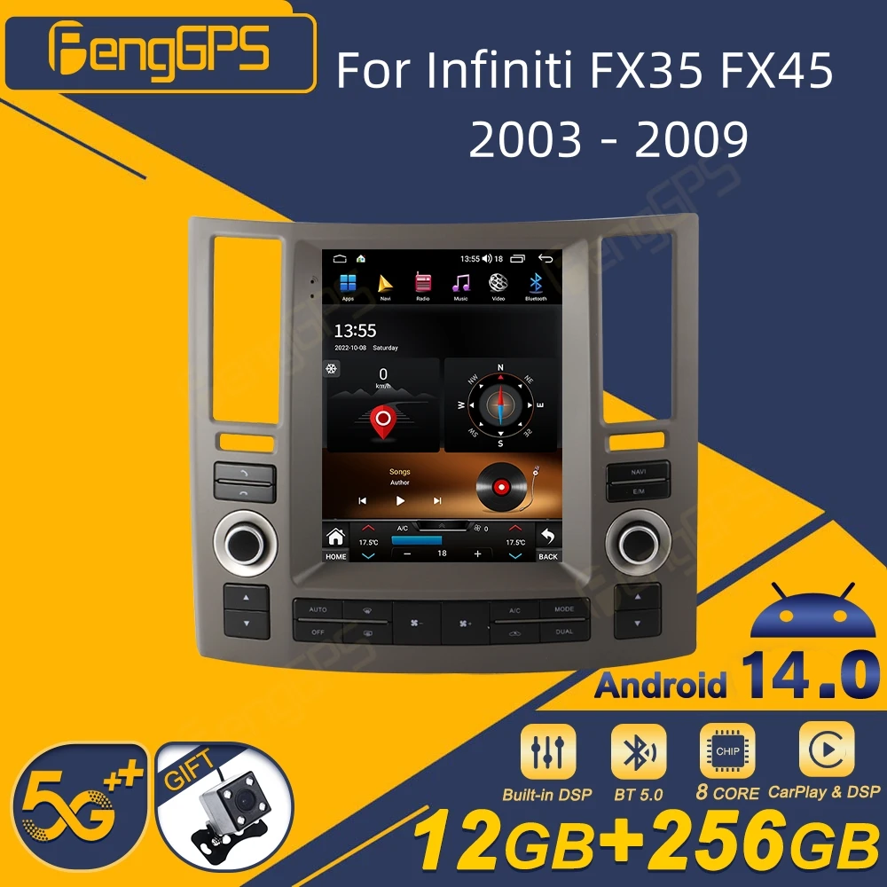 For Infiniti FX35 FX45 2003-2009 Intelligent System Multimedia Player Wireless Carplay Autoradio Stereo GPS Navi Touch Screen