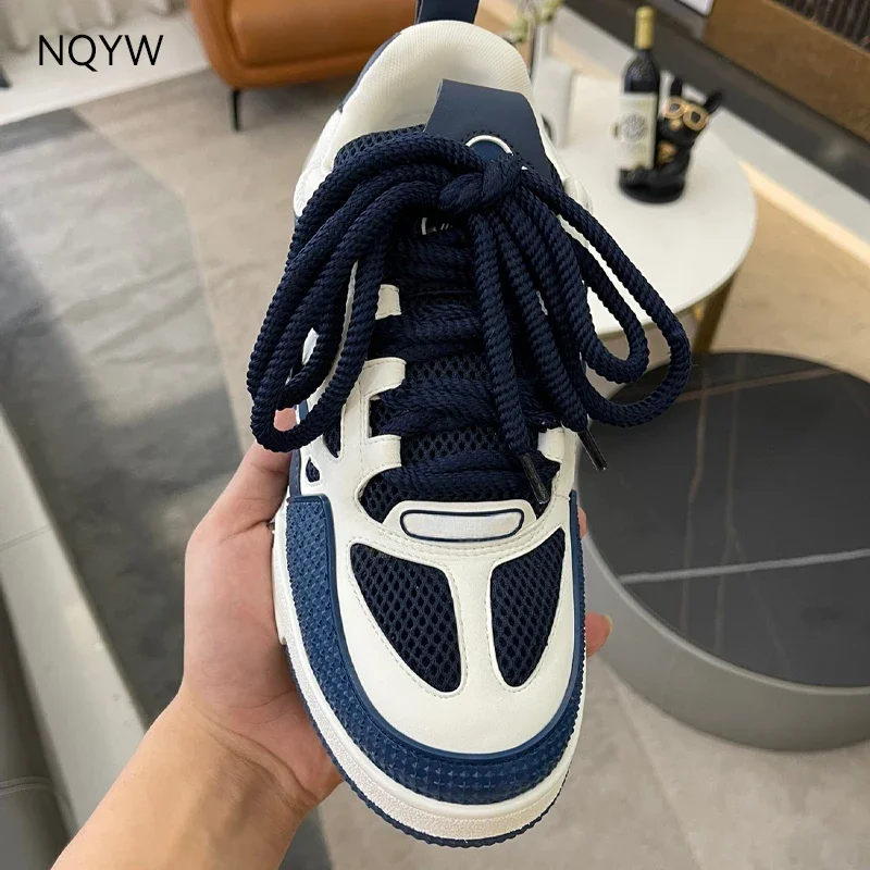 High-End Design 54 Top Version Men's Sneakers Color Matching Letters Thick Soled Women's Casual Mesh Breathable Board Shoes