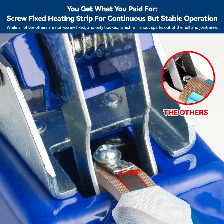 Sealer Pro Termosigillatrice a impulsi da 12 pollici Larghezza di tenuta 7 mm Macchina termosigillatrice manuale per tutte le borse più resistente per una forte sec