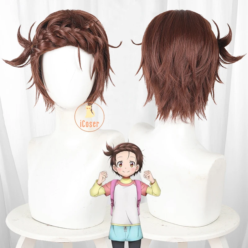 Anime Medalist Inori Yuitsuka Cosplay Wig Brown Short Hair Tsukasa Akeuraji Halloween Party for Women Girls Prop Carnival iCoser