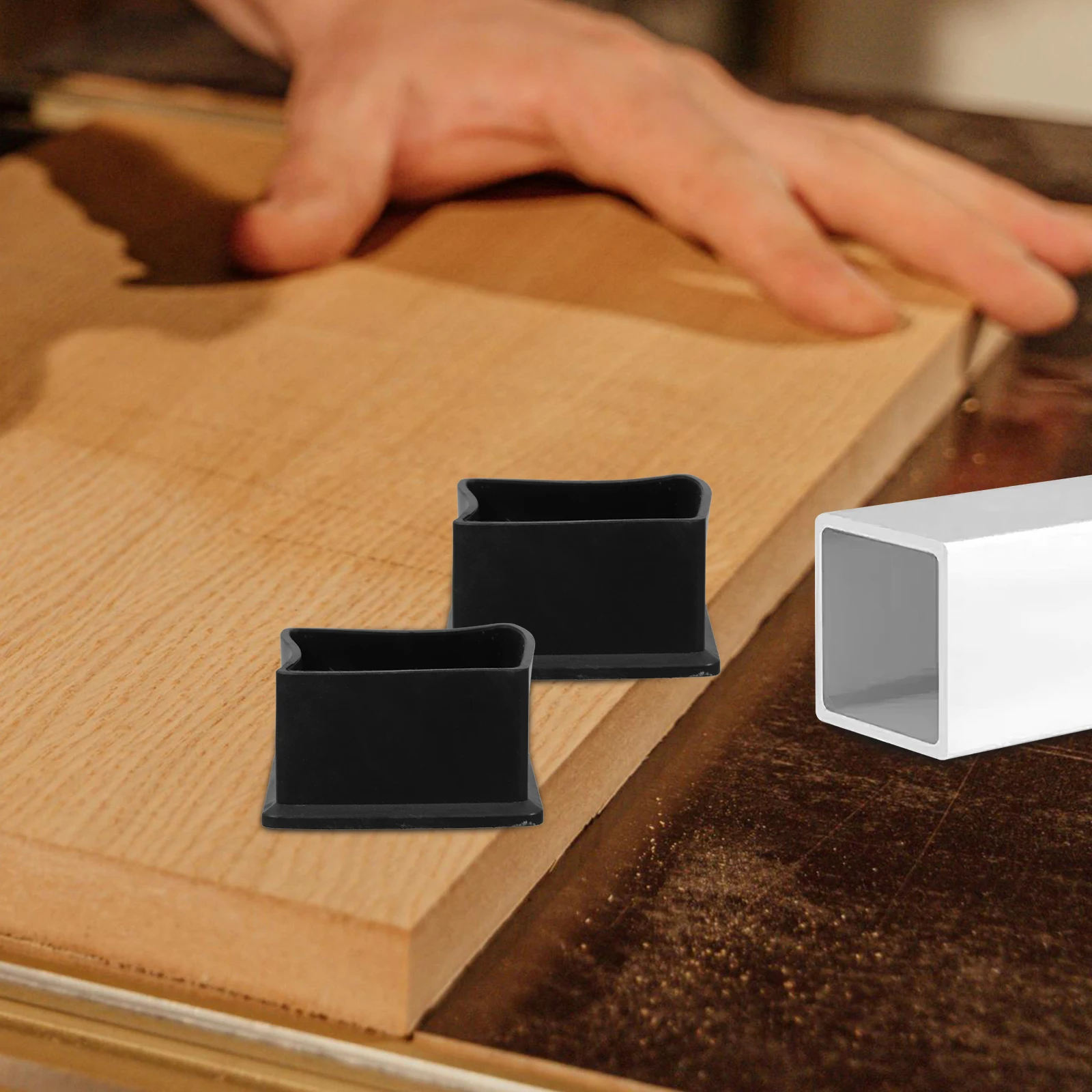 

4Pcs Square Rubber Chair Leg Caps 50x50mm Floor Protectors for Hardwood Furniture Anti Scratch Noise Reduction Covers