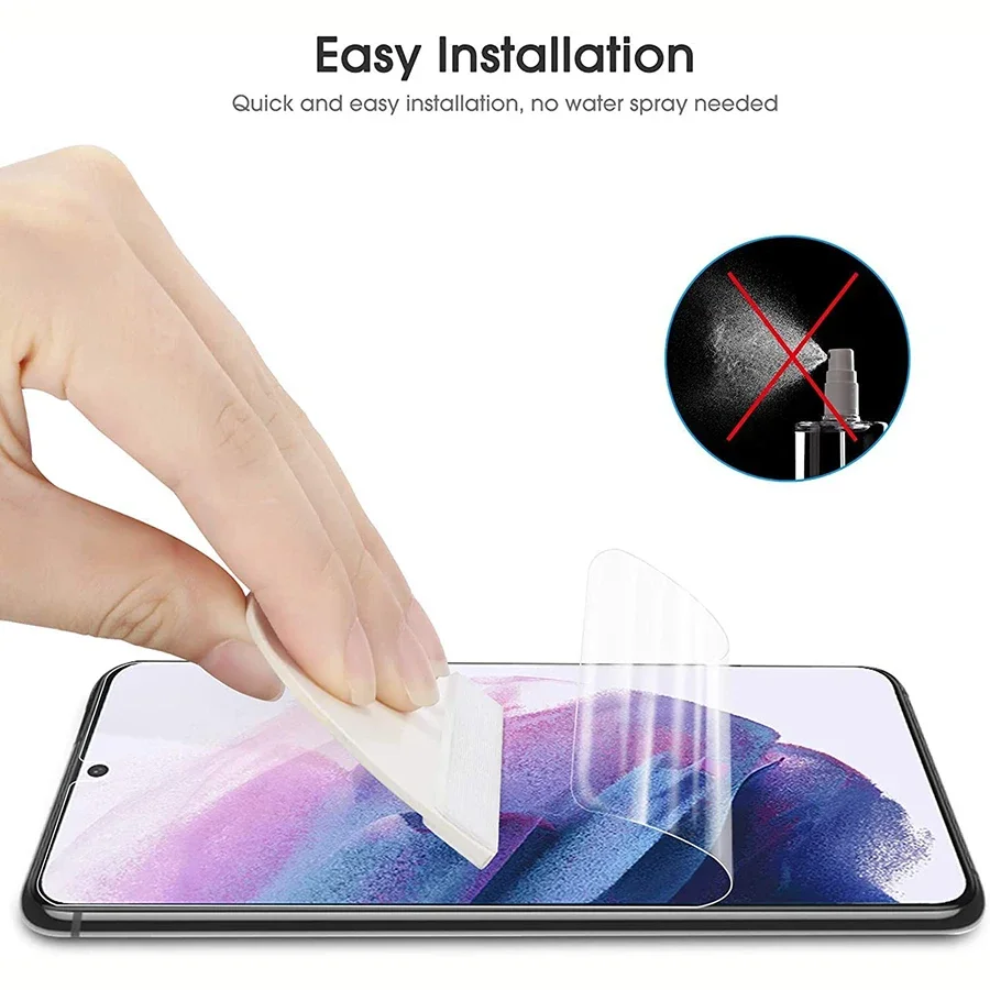 4Pcs 3D Soft Silicone Hydrogel Film For Samsung Galaxy S21 S20 S22 S23 Ultra Plus S8 S9 S10 Plus Note 8 9 TPU Screen Protector