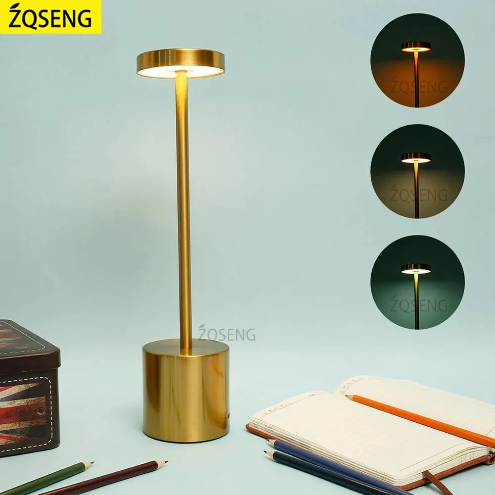 Rechargeable Table Lamp LED Touch Sensor Desktop Night Light Wireless Reading Lamp For Restaurant Hotel Bar Bedroom Decor Light