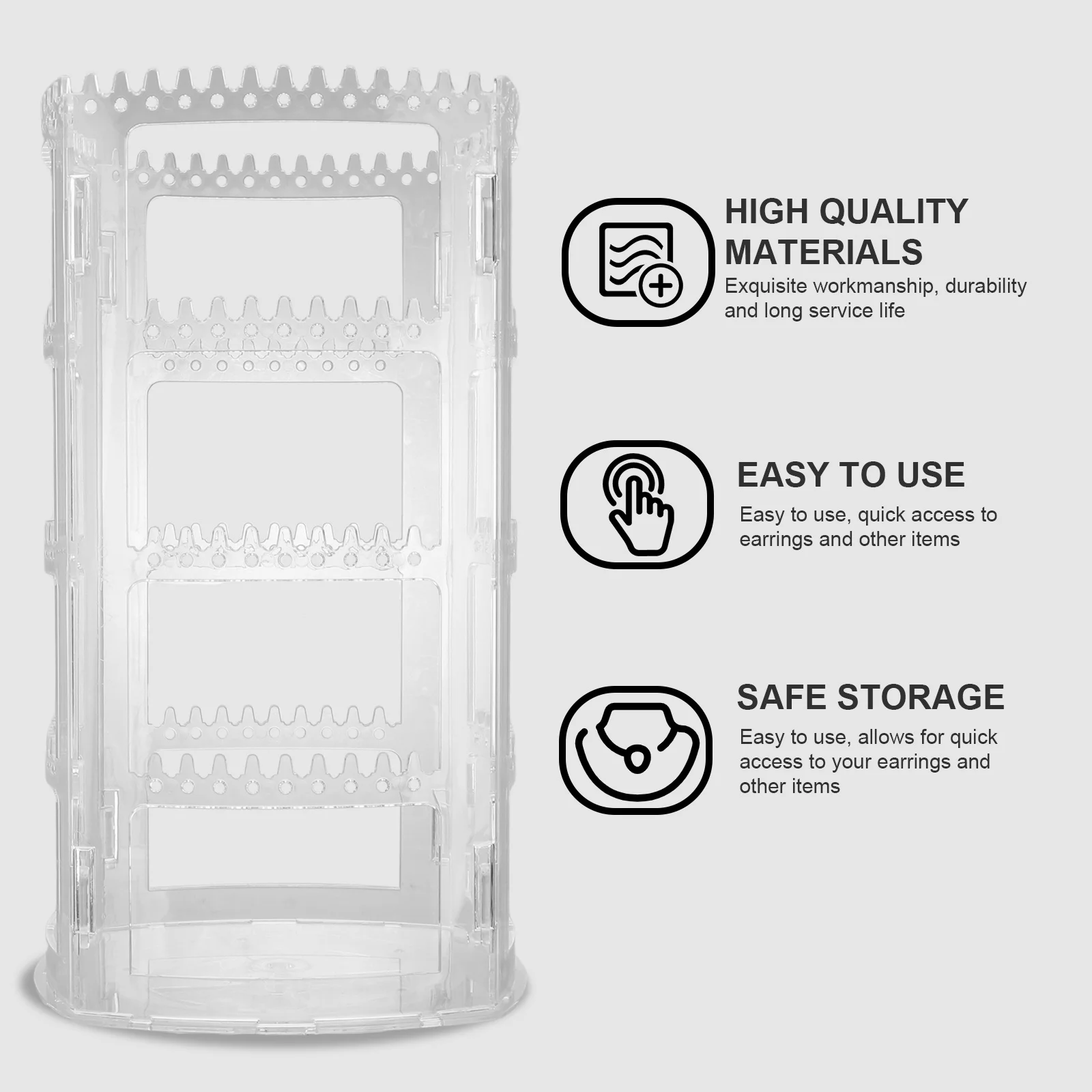 

Folding Multi-layer Jewelry Box Earrings Organizer Tray Display Tiered Stand