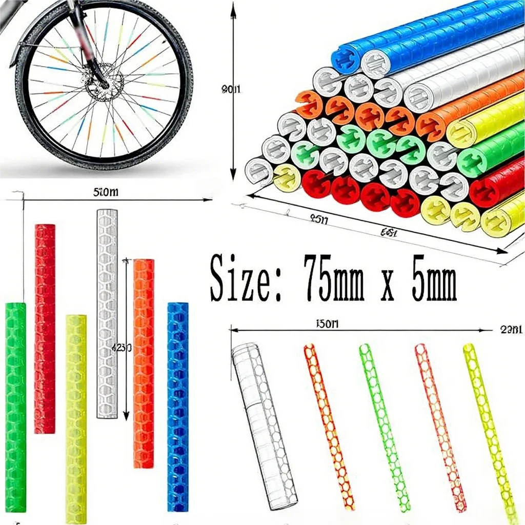 Spoke Reflector Set - Colorful Bike Wheel Spoke Reflective Stickers