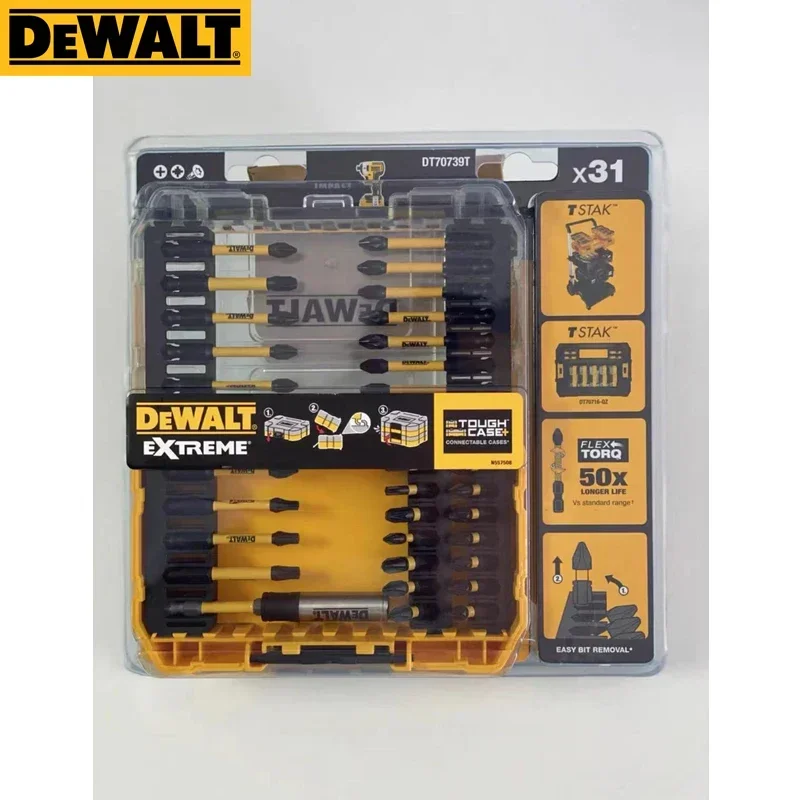 DEWALT DT70739T FLEXTORQ Zestaw końcówek wkrętakowych 31-częściowy zestaw wierteł udarowych Akcesoria do elektronarzędzi DT70739-QZ