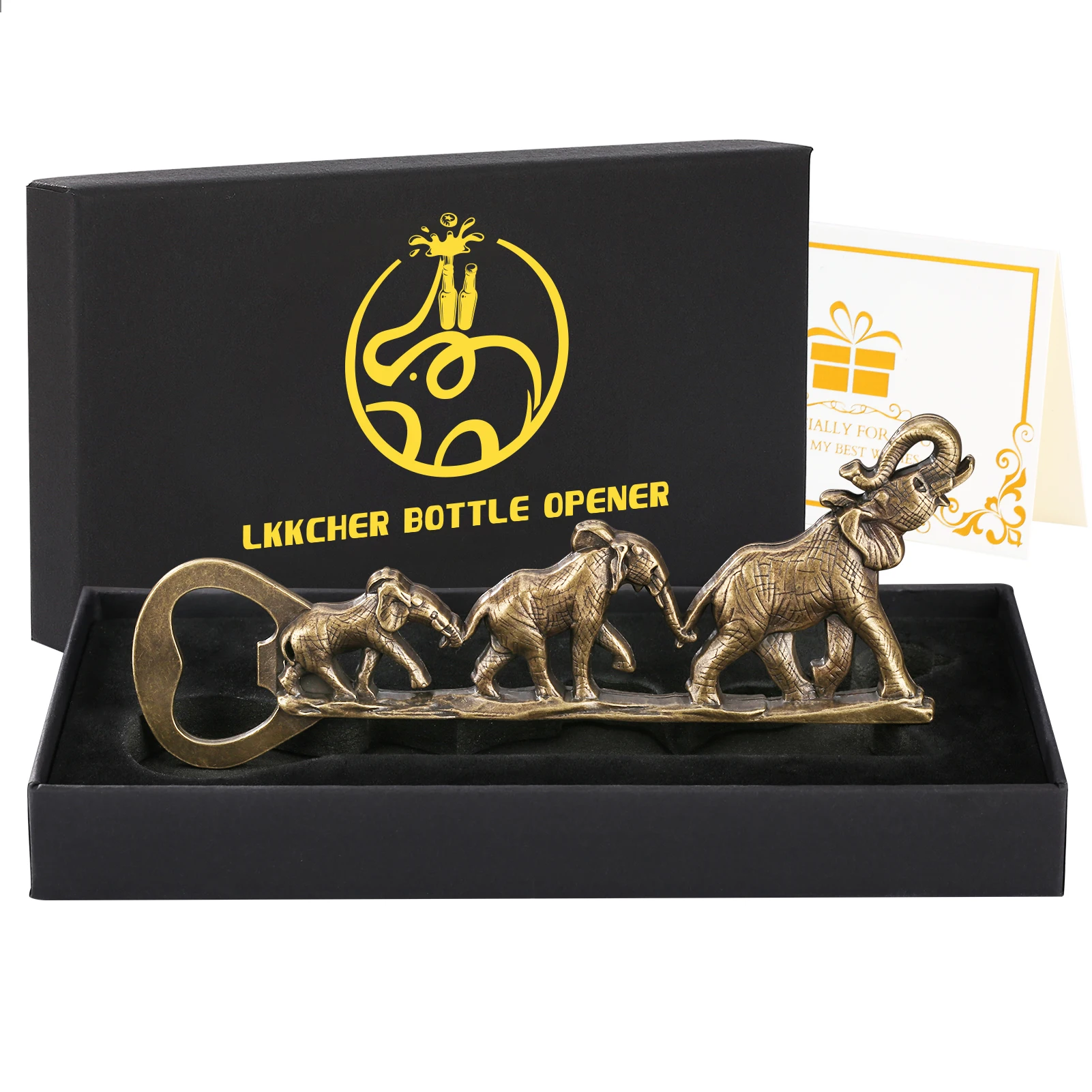 

LKKCHER Elephant Beer Opener Birthday Gift for Men Vintage Bottle Corkscrew Personalized Party Bar Accessories Tool Abrebotellas