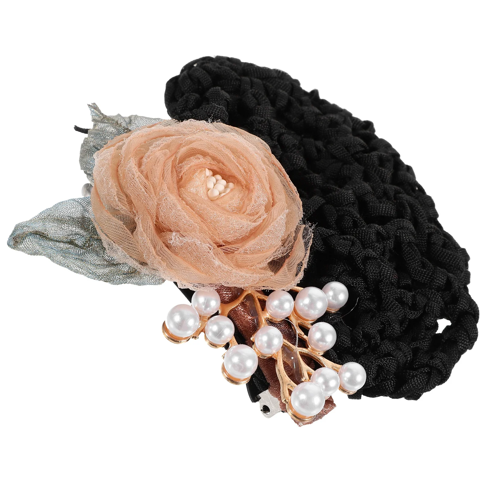 مشبك زخرفي شبكي على شكل كعكة شعر على شكل زهرة مناسب للممرضات ومحترفين الباليه وإكسسوارات الشعر لكعكة الرقص