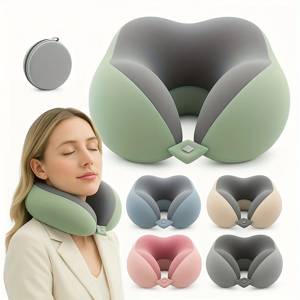Ergonomic U-Shaped Neck Pillow with Storage Bag - Memory Foam Travel Pillow with Slow Rebound Technology, Machine Washable Cover - view 4