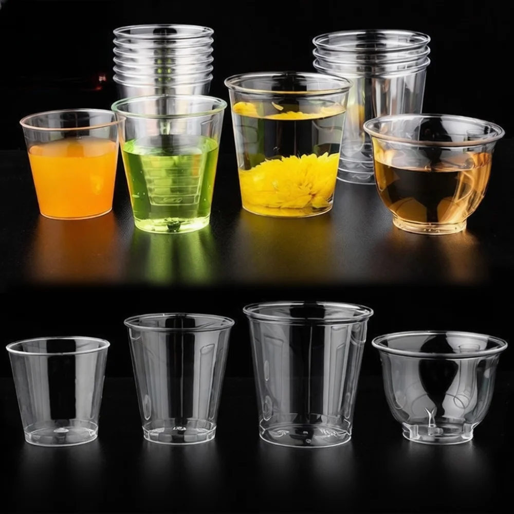 Thickened Transparent Tasting Cups Disposable Hard Plastic Sample Shooter Drinkware For Coffee Tea Sampling Event Goods