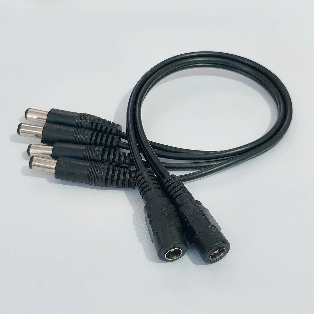 2 Stück DC5,5*2,1/2,5 mm 1 Buchse auf 2 Stecker Stromverteilerkabel Überwachungskamera-Verlängerungskabel für Netzwerkgeräte, 30 cm Länge – Detail 4