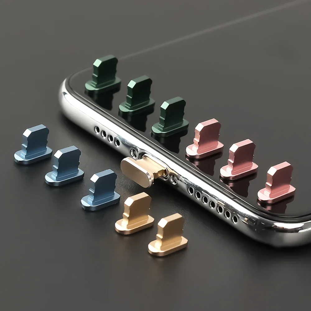 For iPhone 14 13 12 11 Pro Max XR 8 Plus Metal Dust Plug Charging Port Protector For IOS Apple iPad Anti Dust Cover Caps