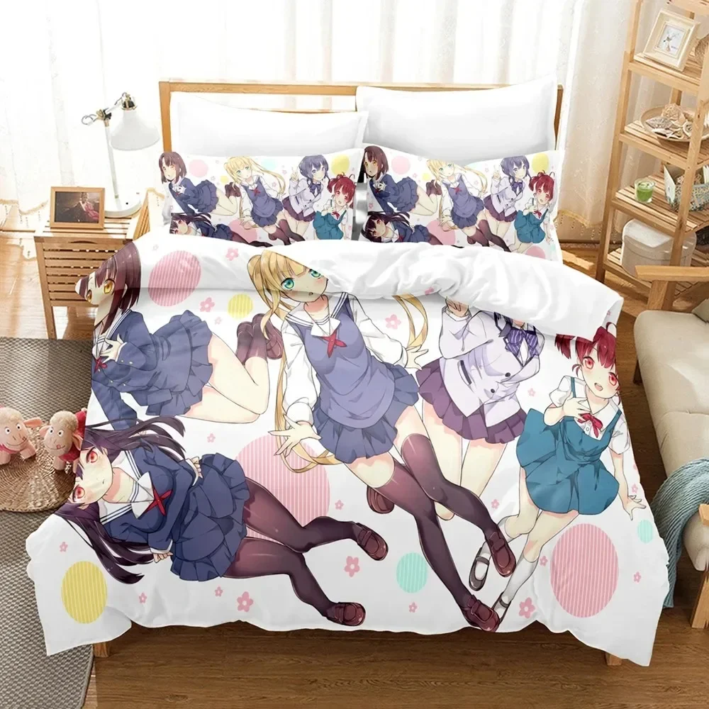 Anime Saekano Megumi Eriri Bedding Set Boys Girls Twin Queen Size Duvet Cover Pillowcase Bed Kids Adult Home Textileextile