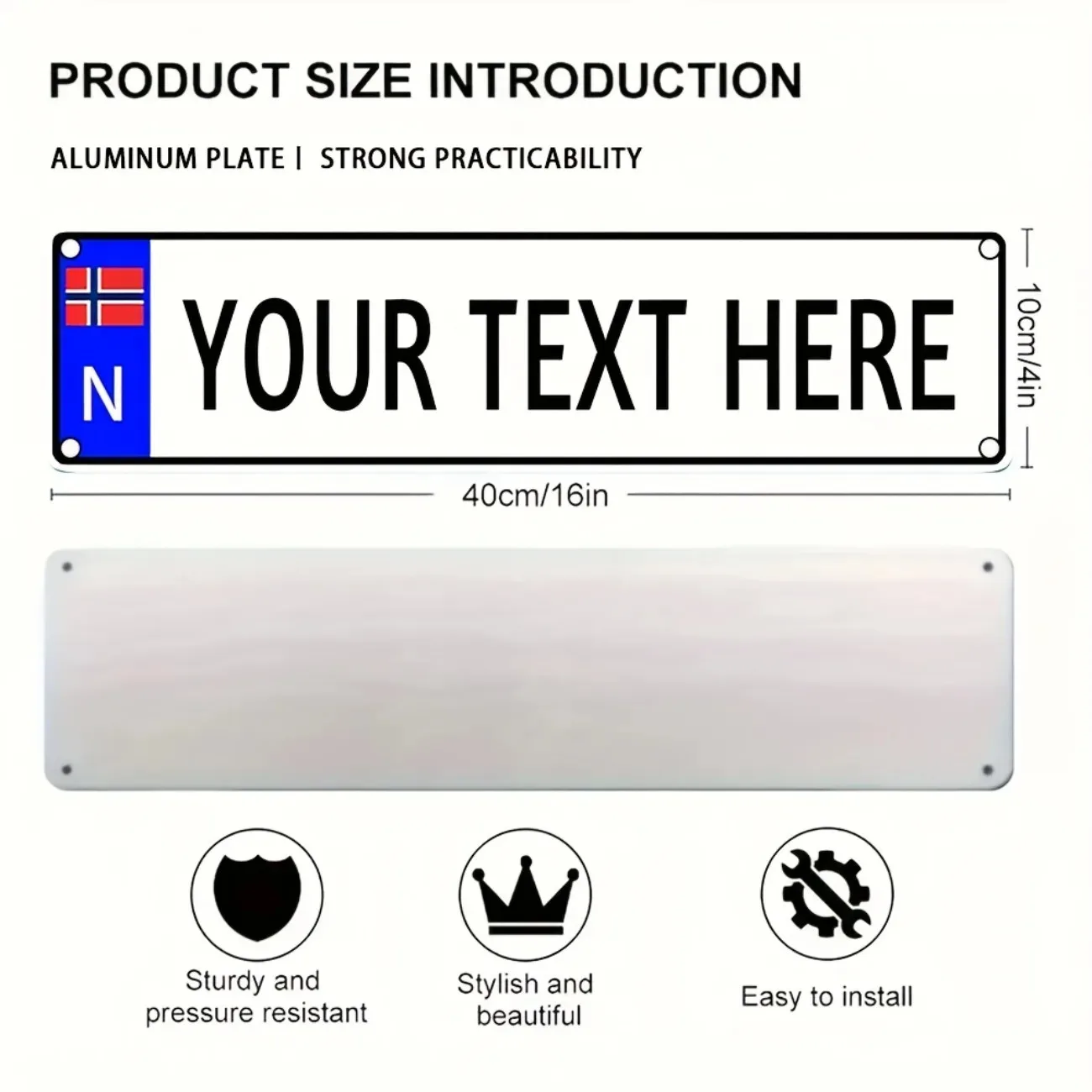 Custom Text Norwegian Vintage Metal Sign Personalized Home Bar Car & Outdoor Wall Decor Plaque - view 2