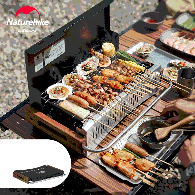 Naturehike Barbecue Grill extérieur pliable gril jardin poêle four Portable gril support charbon de bois Camping Barbecue grilles
