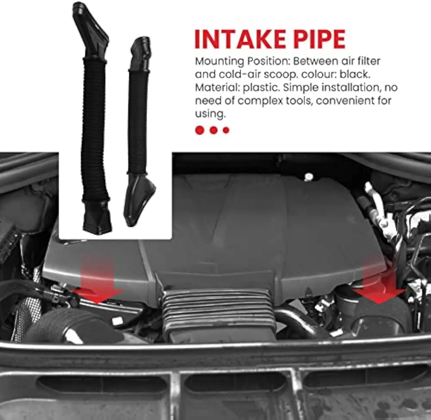 for 2010-2017 X166 W166 Mercedes-Benz GL350 ML350 GLS350d Car Engine Raw Air Line Cleaner Intake Hose Duct Tube Pipe 6420948797