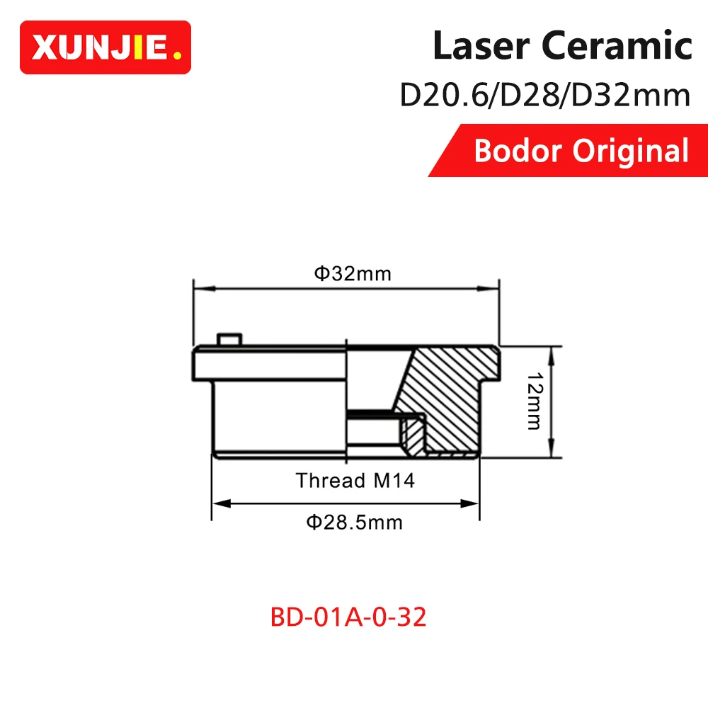 10 Pçs/lote Bodor Original Laser Cerâmica D32 M14 28 M11 D20.6 M8 Para Bodor GN3 GN6 3D Fibra Laser Cutting Head Bocal Titular