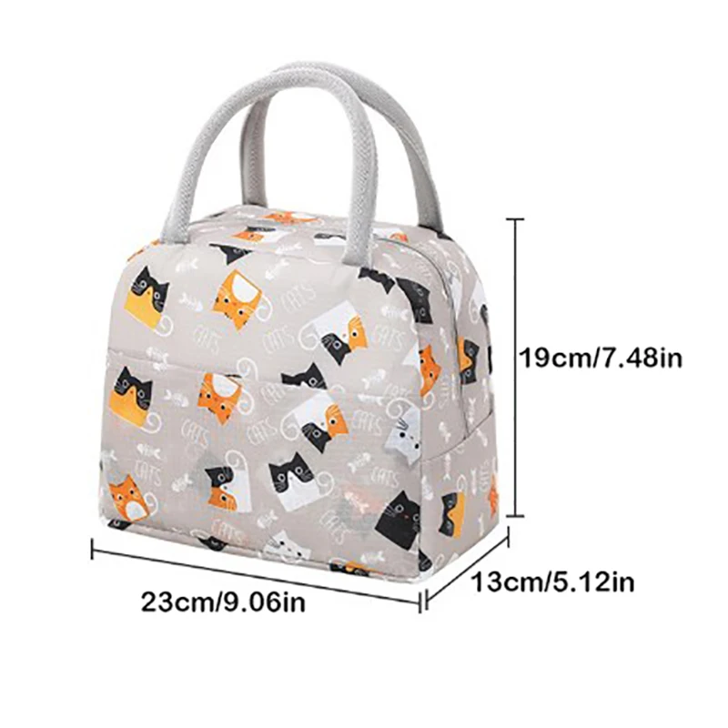 Portable Cartoon Tote Thermal Lunch Box Bag Aluminum Foil Office Student Bento Storage Insulation Bags Cooler Lunch Bag