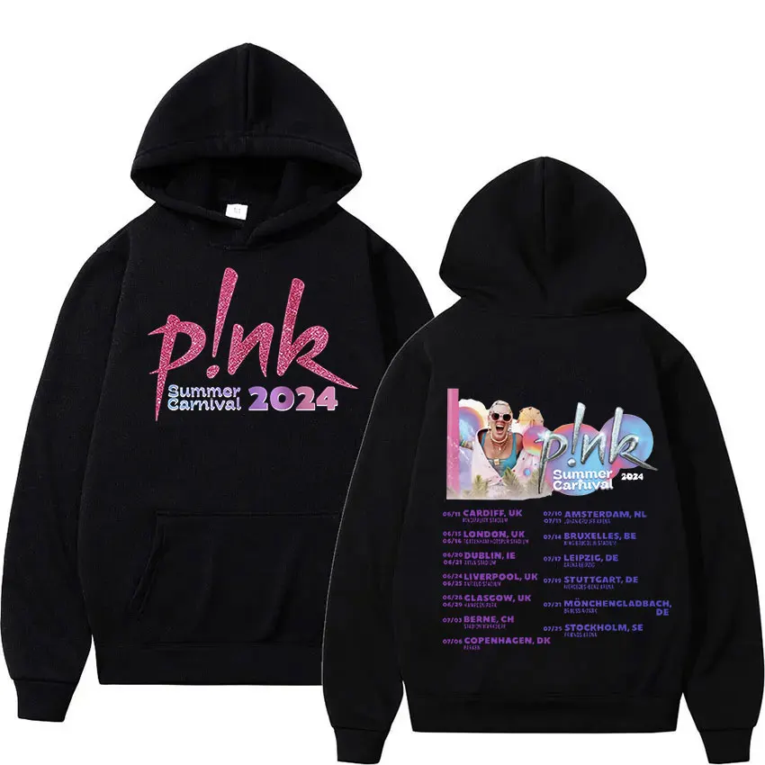 

P!nk Pink Singer Summer Carnival 2024 Tour New Hoodie Men Women Harajuku Retro Fashion Pullover Sweatshirt Oversized Streetwear